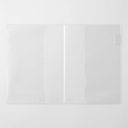Clear PVC cover designed for the MD Notebook A5 with integrated pen holder