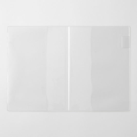 Clear PVC cover designed for the MD Notebook A5 with integrated pen holder