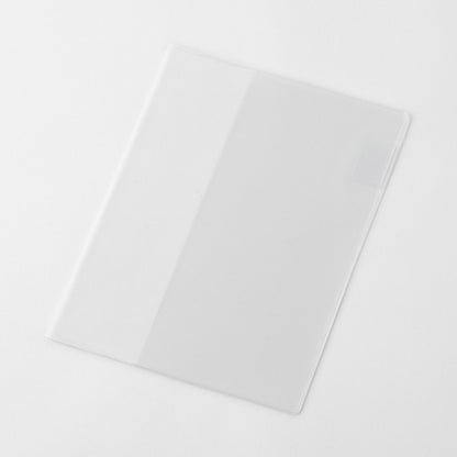 Clear PVC cover designed for the MD Notebook A5 with integrated pen holder