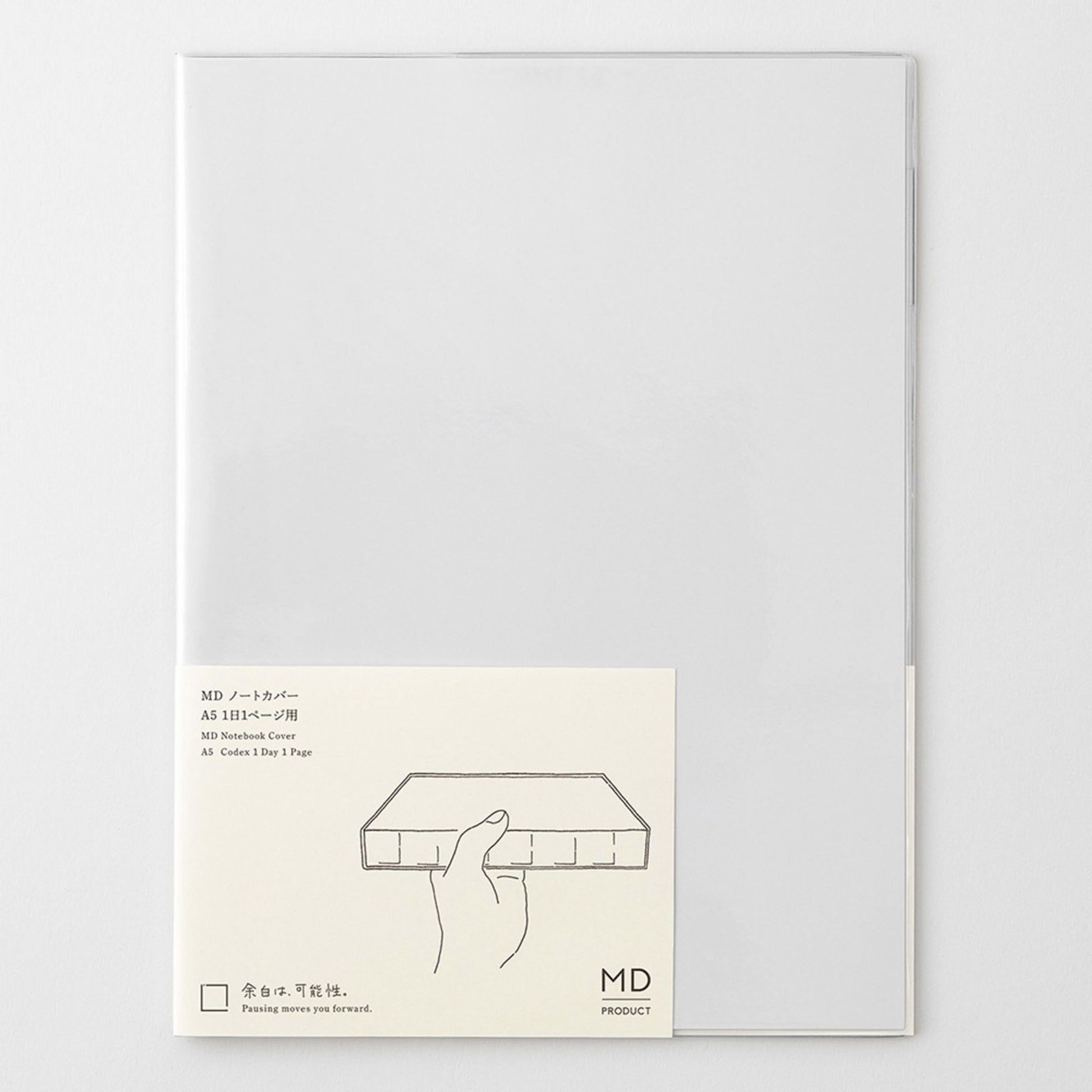 MD Product clear PVC notebook cover for A5 Codex 1 Day 1 Page notebook with pen holder