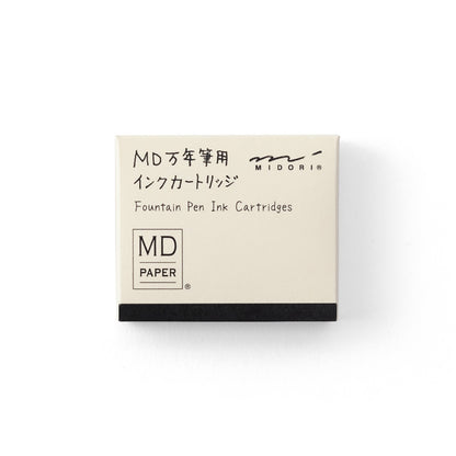 MD Product black fountain pen ink cartridge refill pack with six cartridges