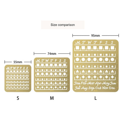 Midori Small Medium and Large monthly calendar templates compared, with English feature captions