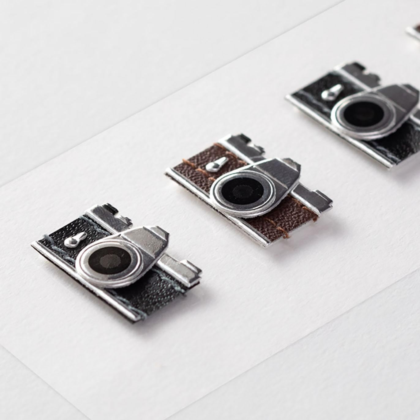 Midori Paper Craft Museum Stickers – Vintage Cameras layered paper sticker sheet