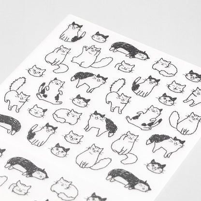 Midori Chat Cat planner stickers – 1 sheet with icon-sized cats