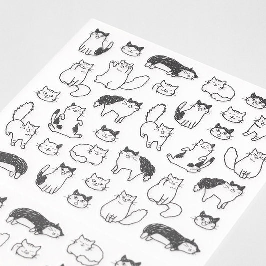 Midori Chat Cat planner stickers – 1 sheet with icon-sized cats