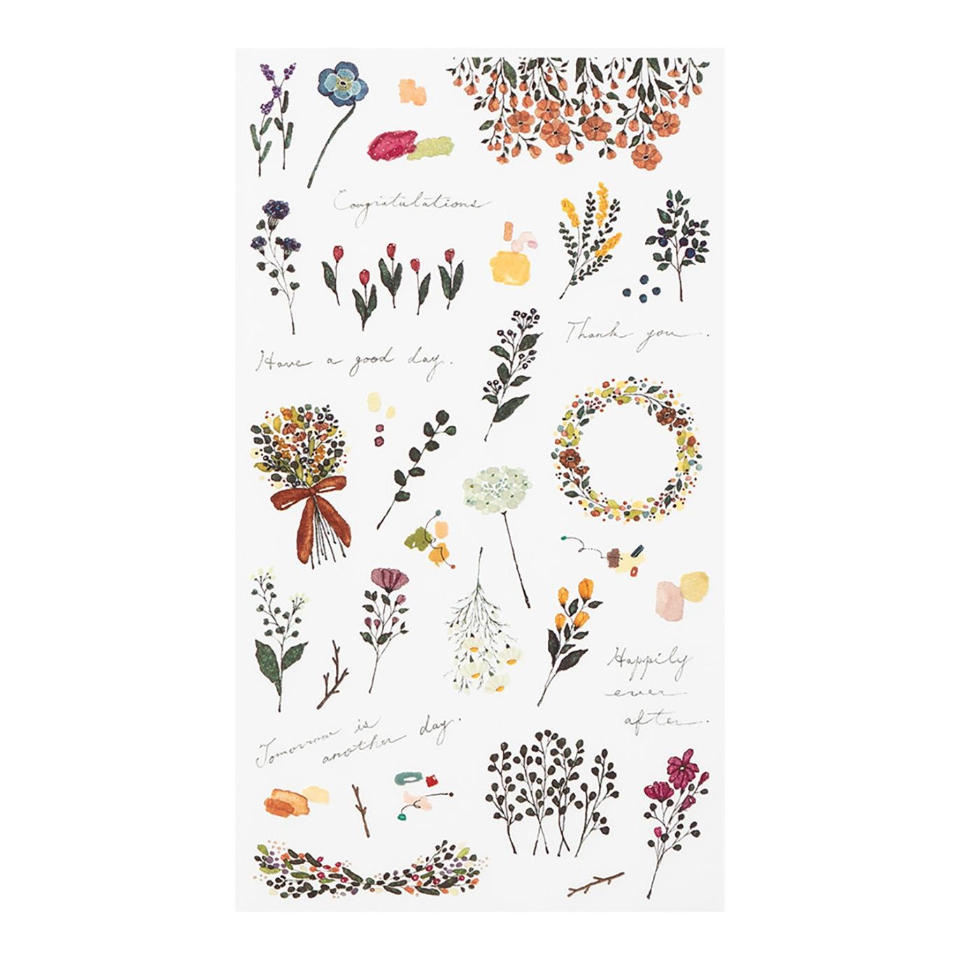 Midori Transfer Stickers Flower Motif featuring colourful floral transfer designs