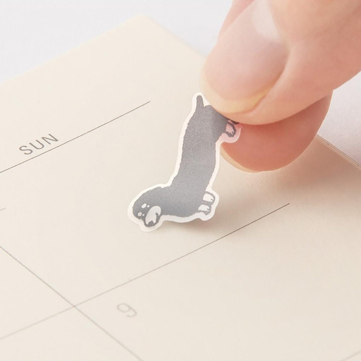 Midori Chat Series dog stickers – 1 monochrome sheet with expressive dog illustrations for planners and journals