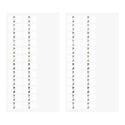 Two sheets of Midori Chiratto grey numbered index tabs