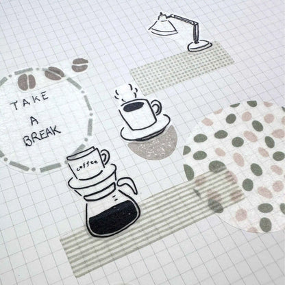 Midori Two‑Sheet Stickers – Café | Monotone