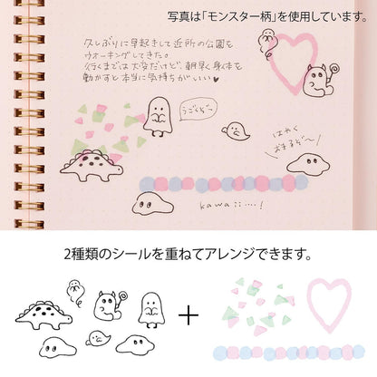 Midori Two‑Sheet Stickers – Monsters