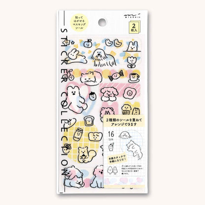 Midori Two-Sheet Stickers Cuteness featuring cute monsters, ghosts and playful illustrations