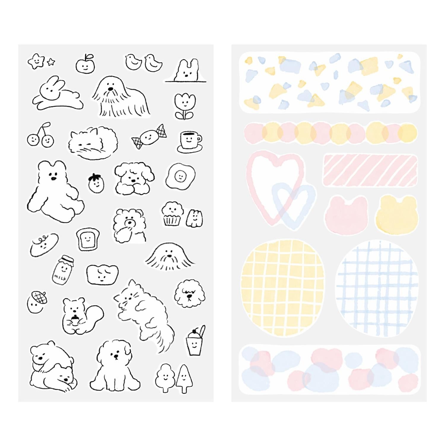 Midori Two-Sheet Stickers Cuteness featuring cute monsters, ghosts and playful illustrations