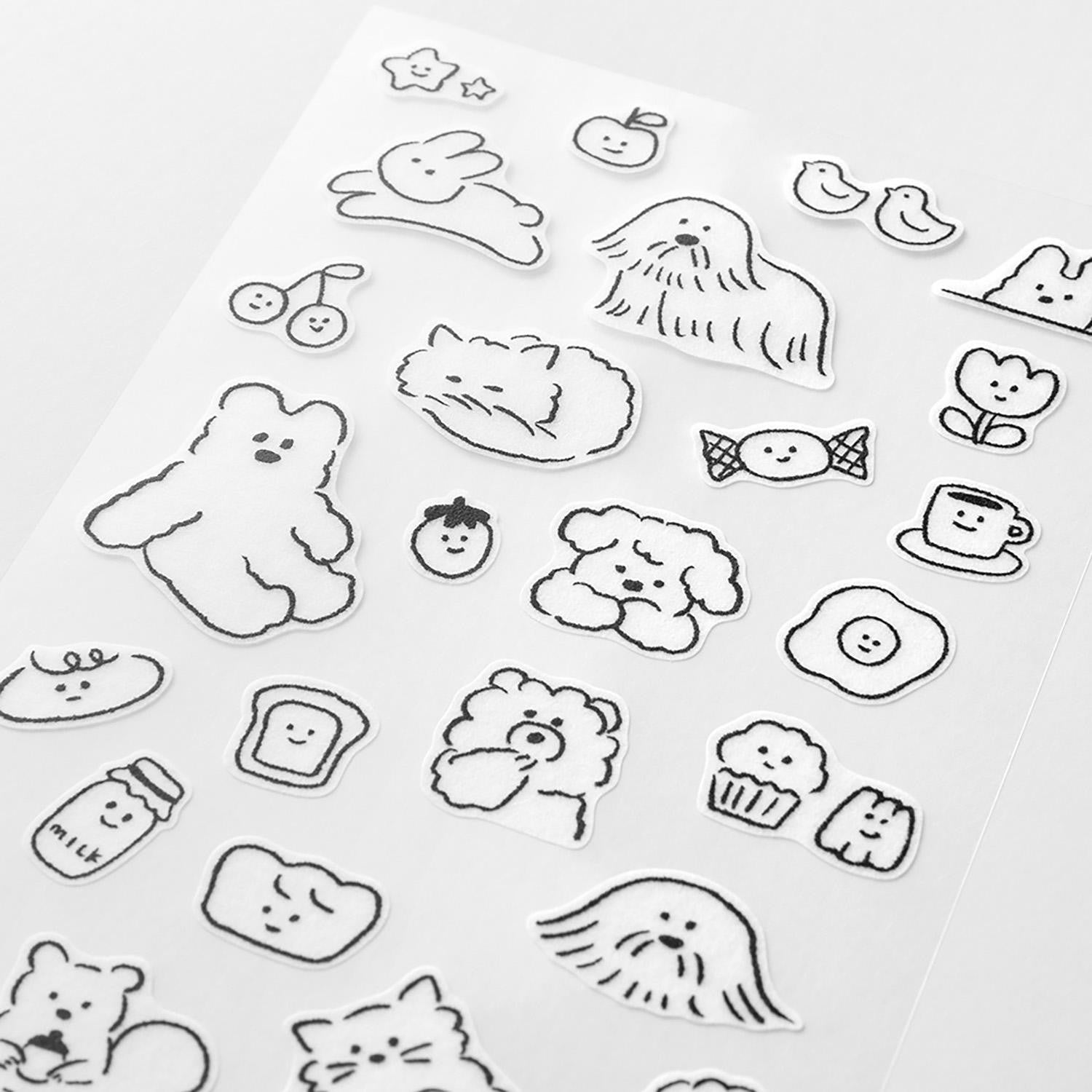 Midori Two-Sheet Stickers Cuteness featuring cute monsters, ghosts and playful illustrations