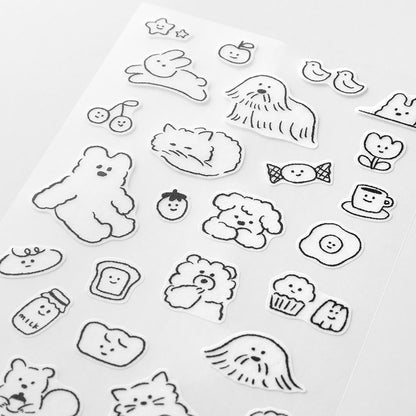 Midori Two-Sheet Stickers Cuteness featuring cute monsters, ghosts and playful illustrations