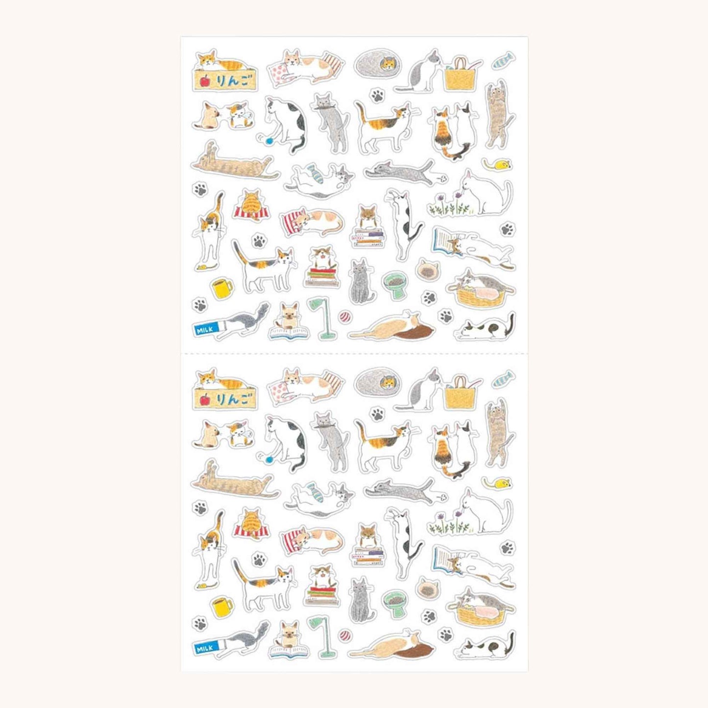 Midori Planner Stickers - Cats sheet with playful transparent cat illustrations