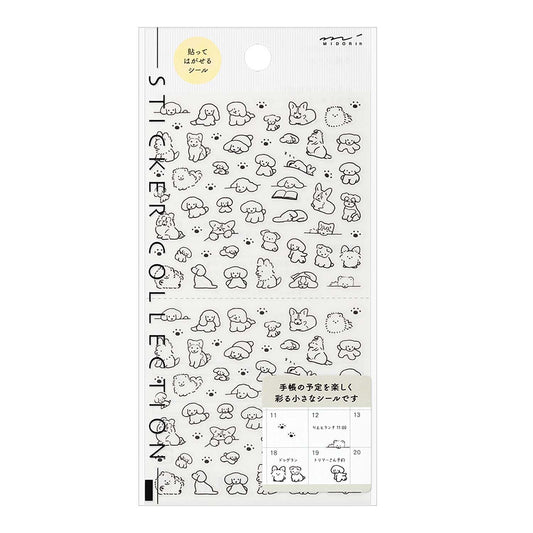 Midori dog mini sticker sheet — one perforated PET sheet for planning and journaling