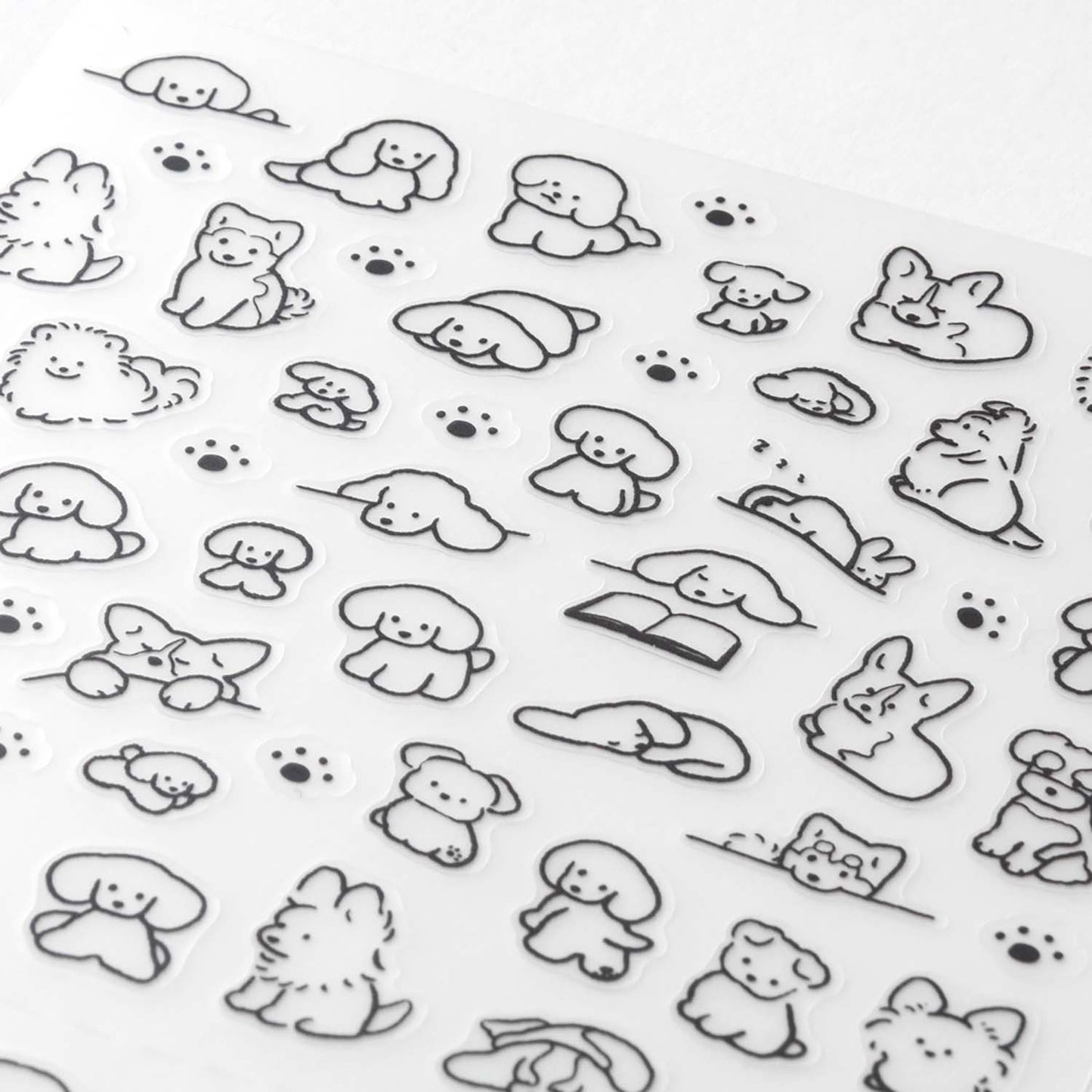 Midori dog mini sticker sheet — one perforated PET sheet for planning and journaling