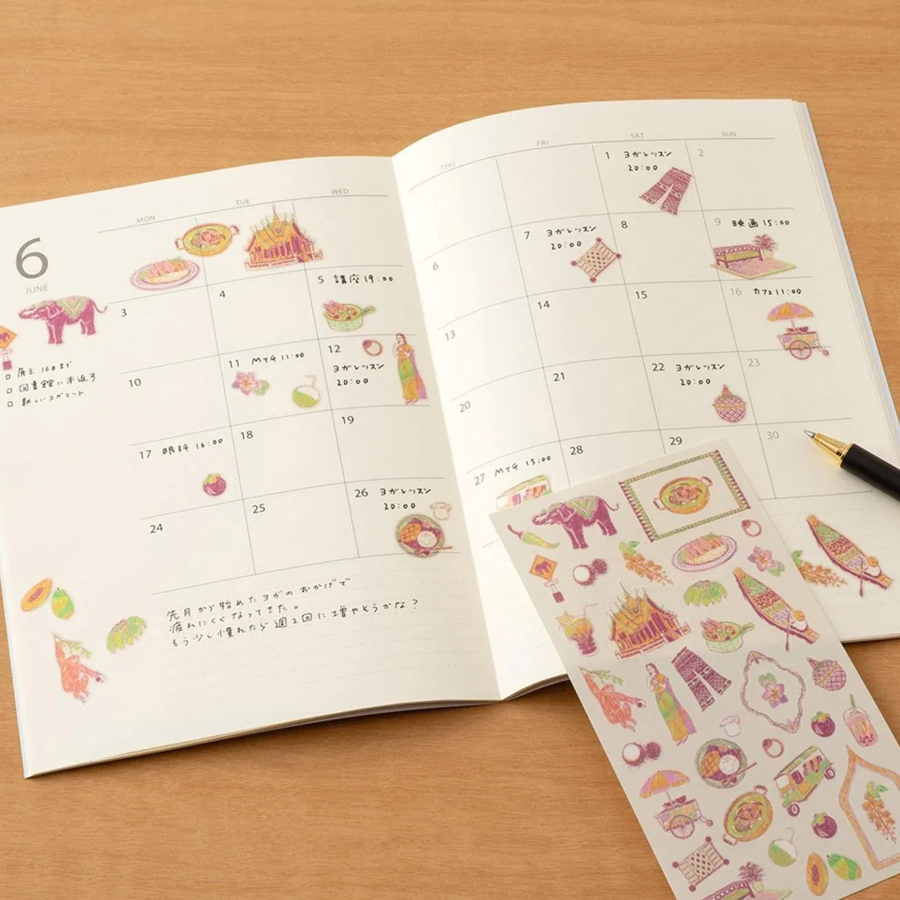 Midori Travel Stickers – Thai Motifs