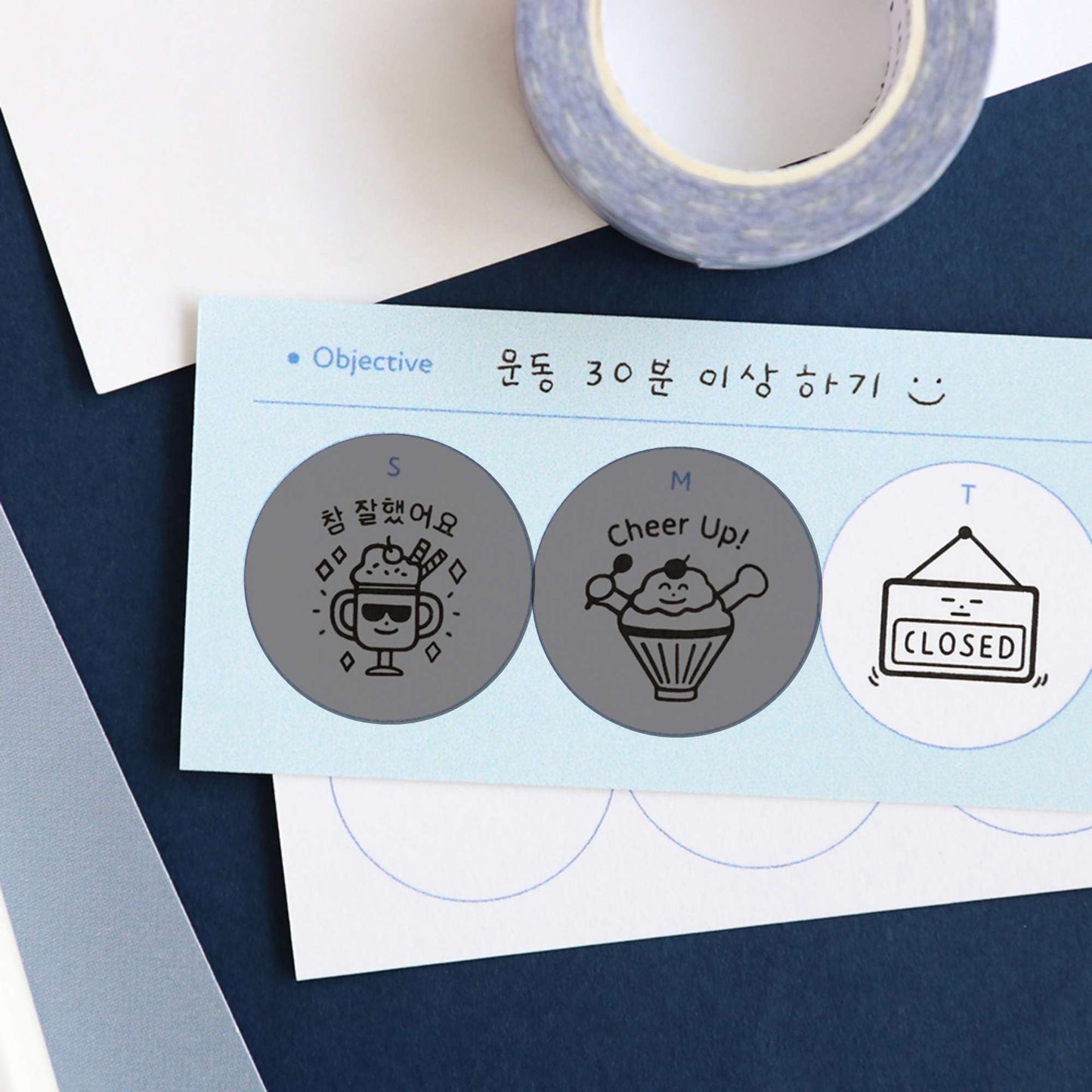 Iconic self-inking CLOSED sign stamp for journals and planners