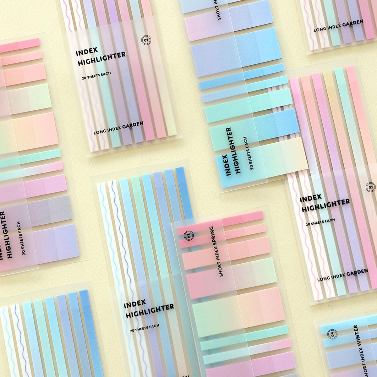 Iconic Long and Short highlighter strip sets in assorted palettes
