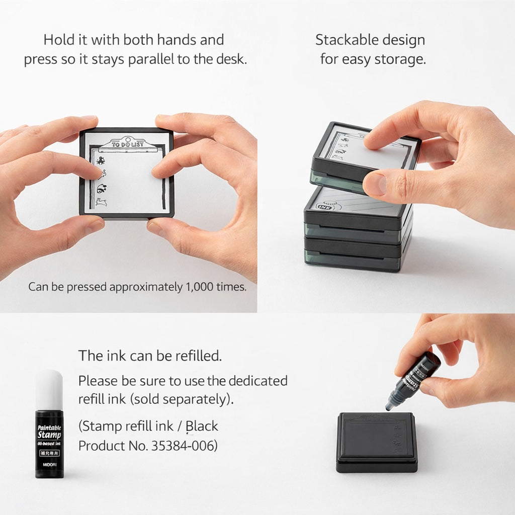 Midori Pre-Inked Paintable Stamp – Ink Collection