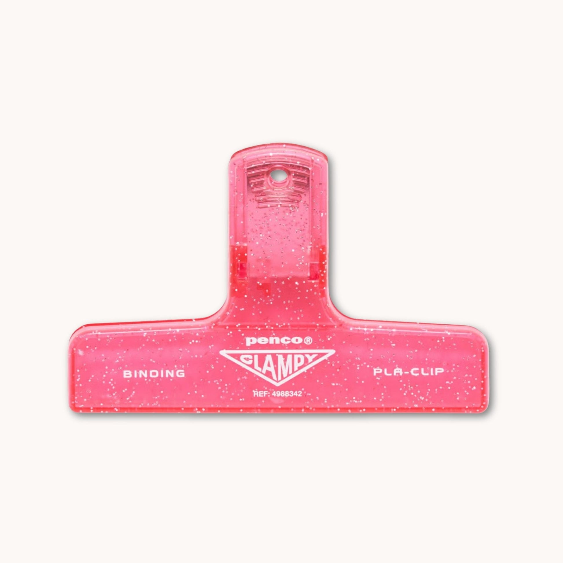 Penco Plastic Clampy Clip Pink Glitter