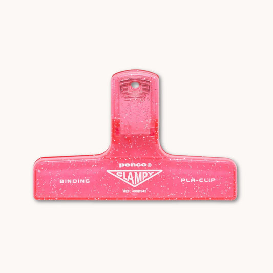 Penco Plastic Clampy Clip Pink Glitter