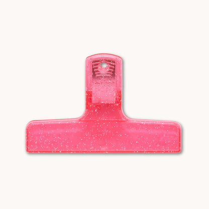 Penco Plastic Clampy Clip Pink Glitter