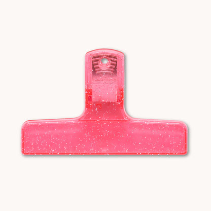 Pink Plastic Clampy Clip with glitter. From Japan.