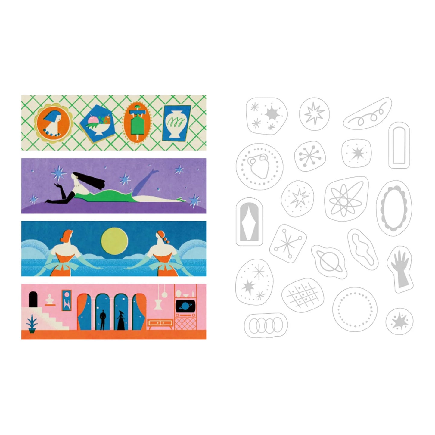KITTA Collage Washi Tape – Lunar Muse