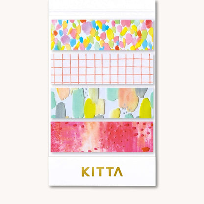 KITTA Clear PET Tape - Confetti booklet with four colourful transparent PET strip designs