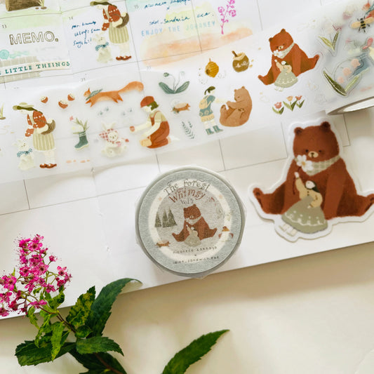 Idiot_Sandwich.exe x Niconeco Kiss-Cut PET Tape – Forest Whimsy Vol.2 featuring whimsical forest-themed illustrations