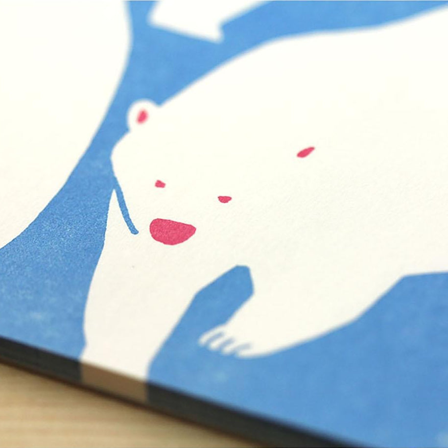 Midori Kimagure Bear Letter Pad with polar bear illustrations – 24 sheets of Japanese writing paper