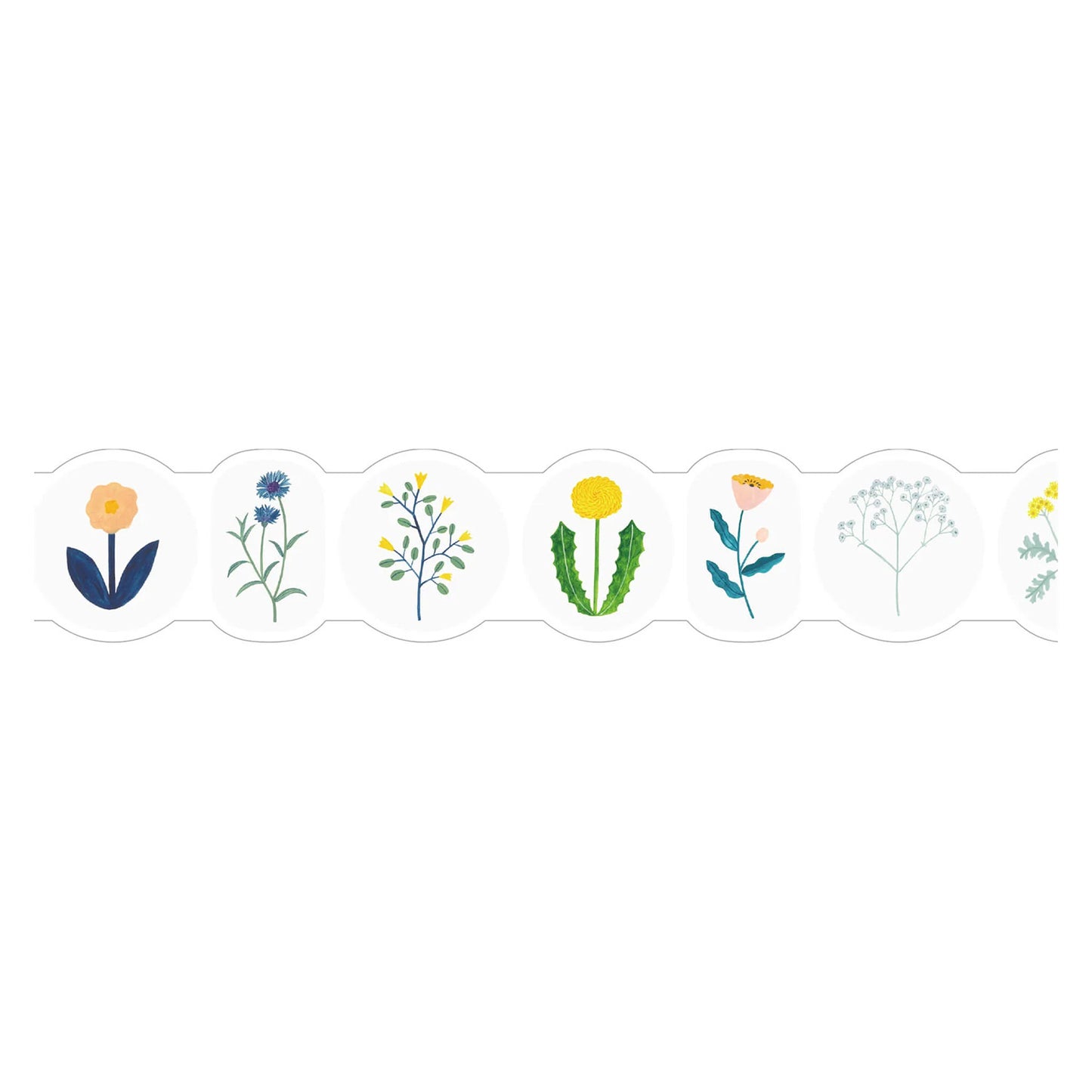 SODA PET Tape Wildflower featuring delicate wildflower illustrations on transparent PET tape