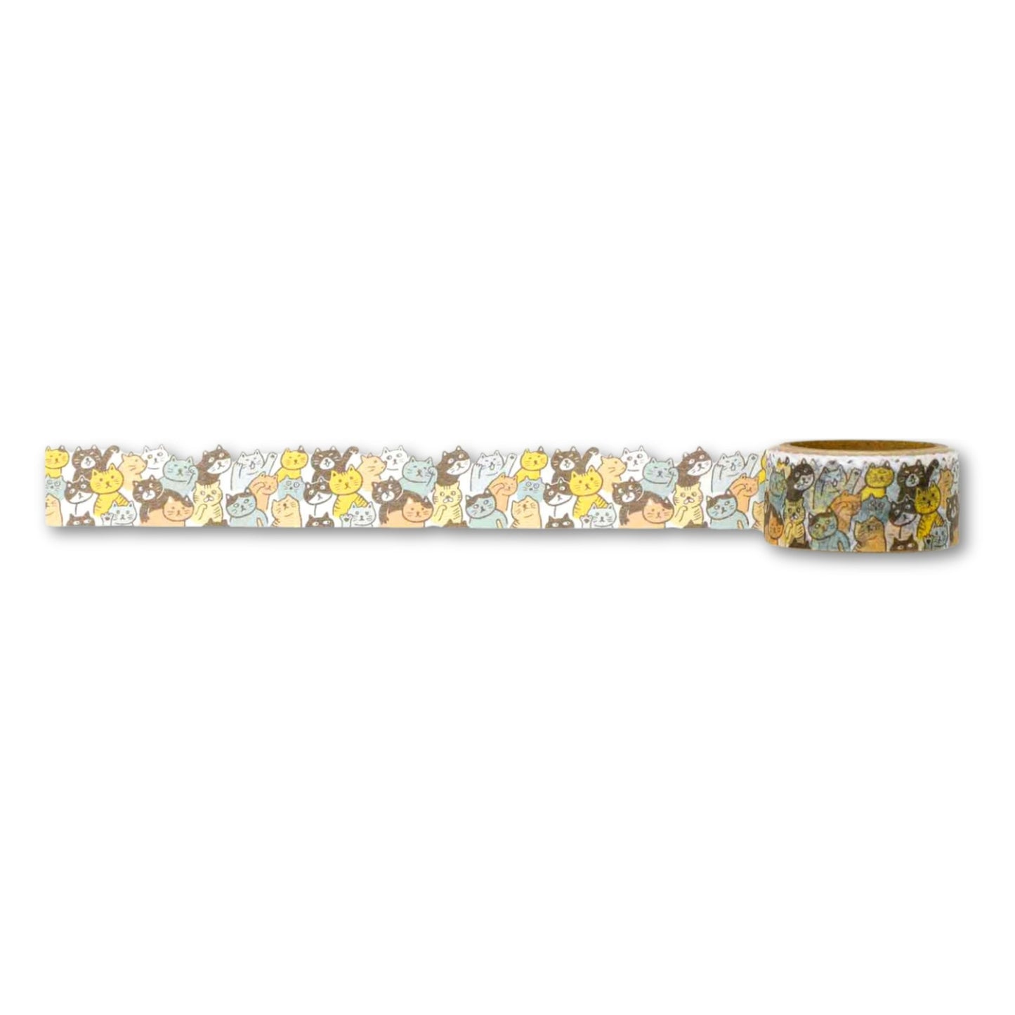 New Retro Washi Tape Lots of Cats featuring retro-style cat illustrations