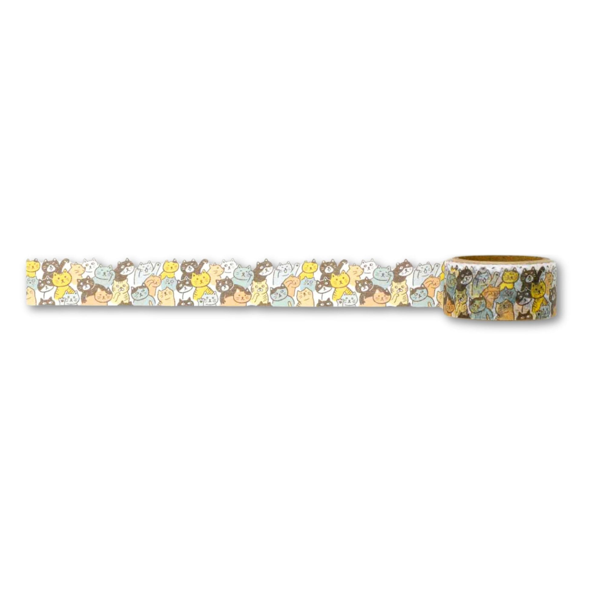 New Retro Washi Tape Lots of Cats featuring retro-style cat illustrations