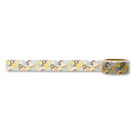 New Retro Washi Tape Lots of Cats featuring retro-style cat illustrations