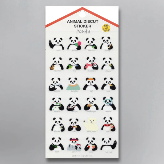 Greeting Life Animal Sticker - Panda (ETCK-165) sheet featuring panda illustrations