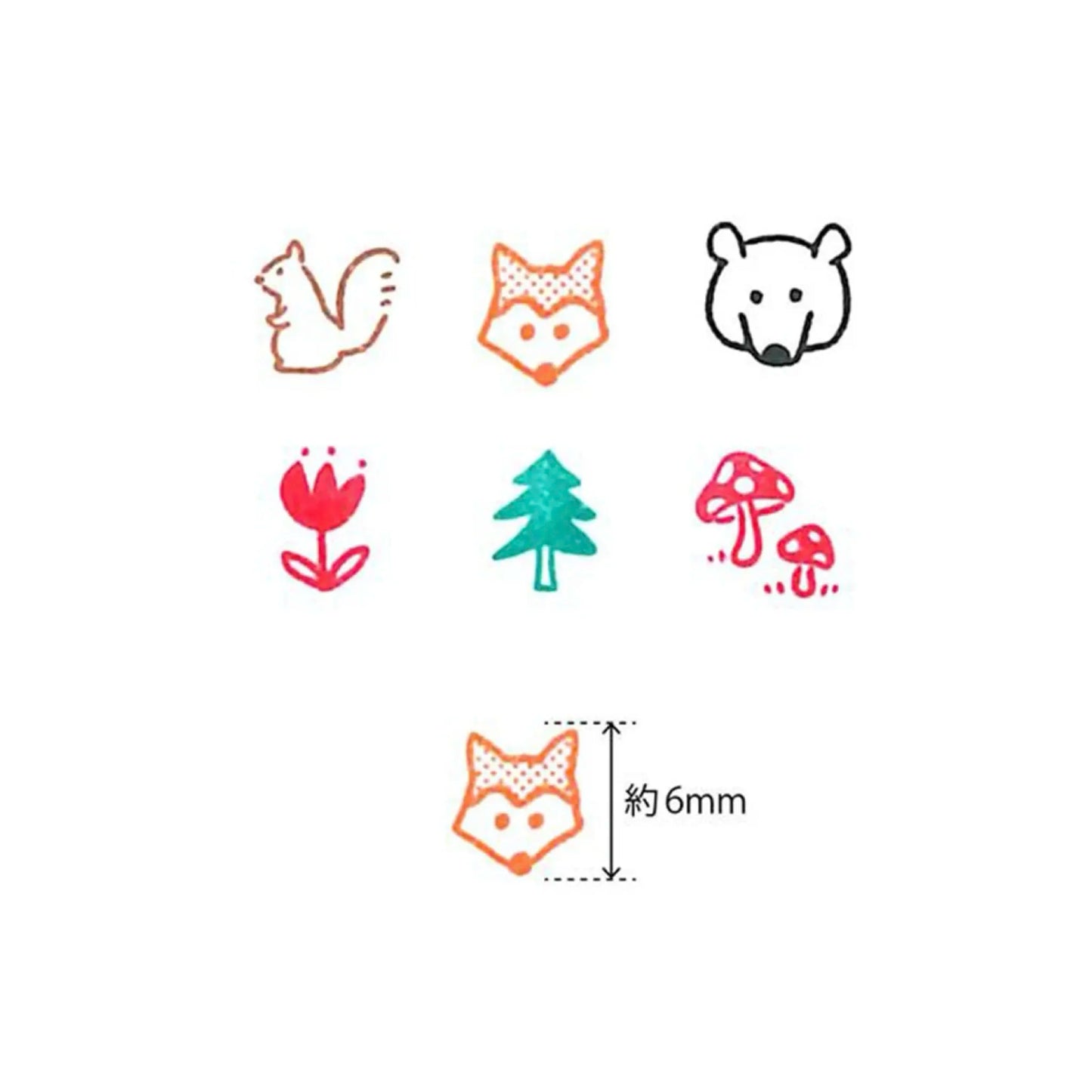 Kodomo no Kao Pochitto Pick Push-Button Stamp – Friends of the Forest