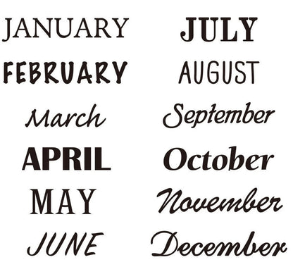 Midori Pre-Inked Paintable Rotating Stamp – 12 Months