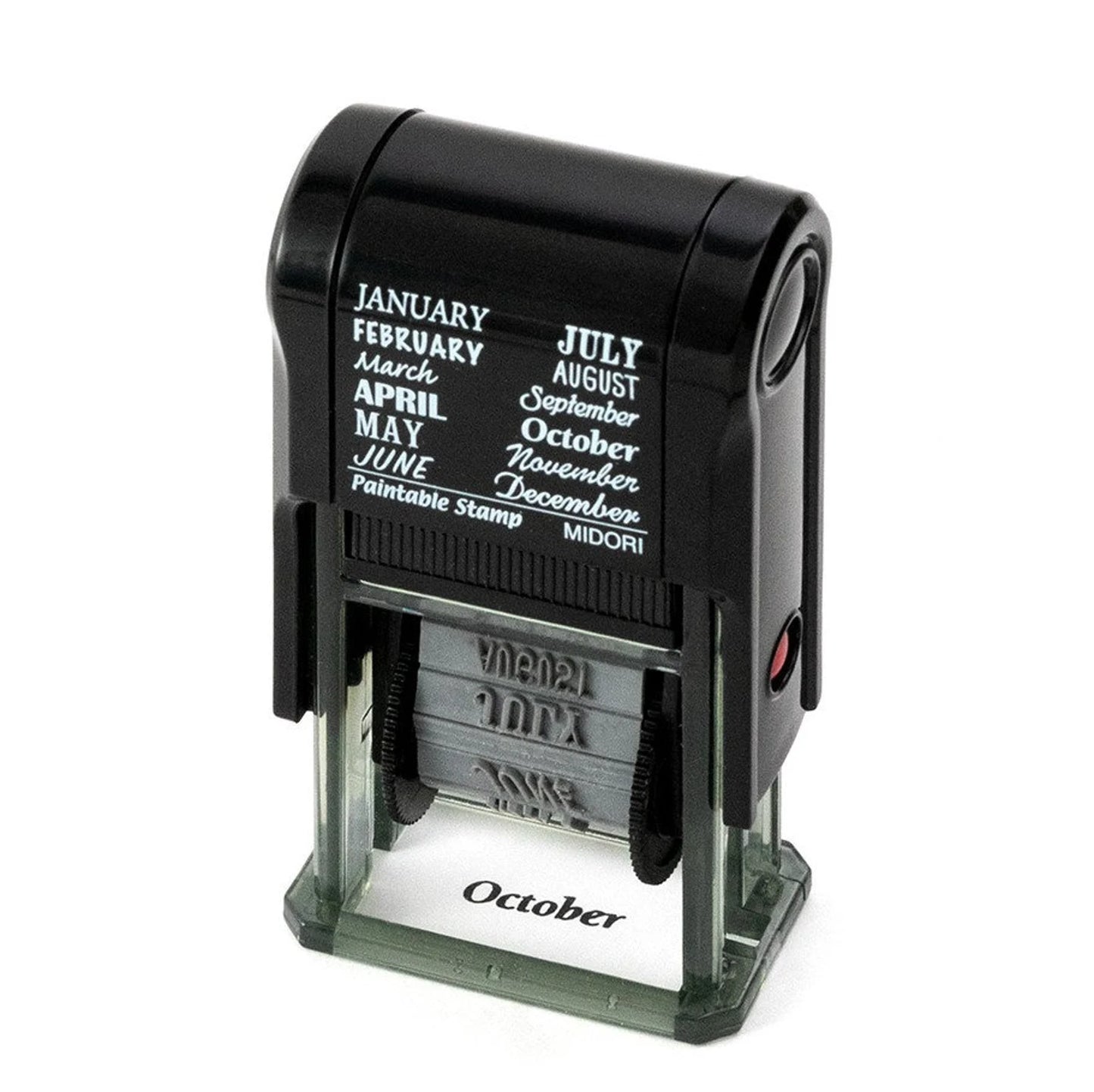 Midori Pre-Inked Paintable Rotating Stamp – 12 Months
