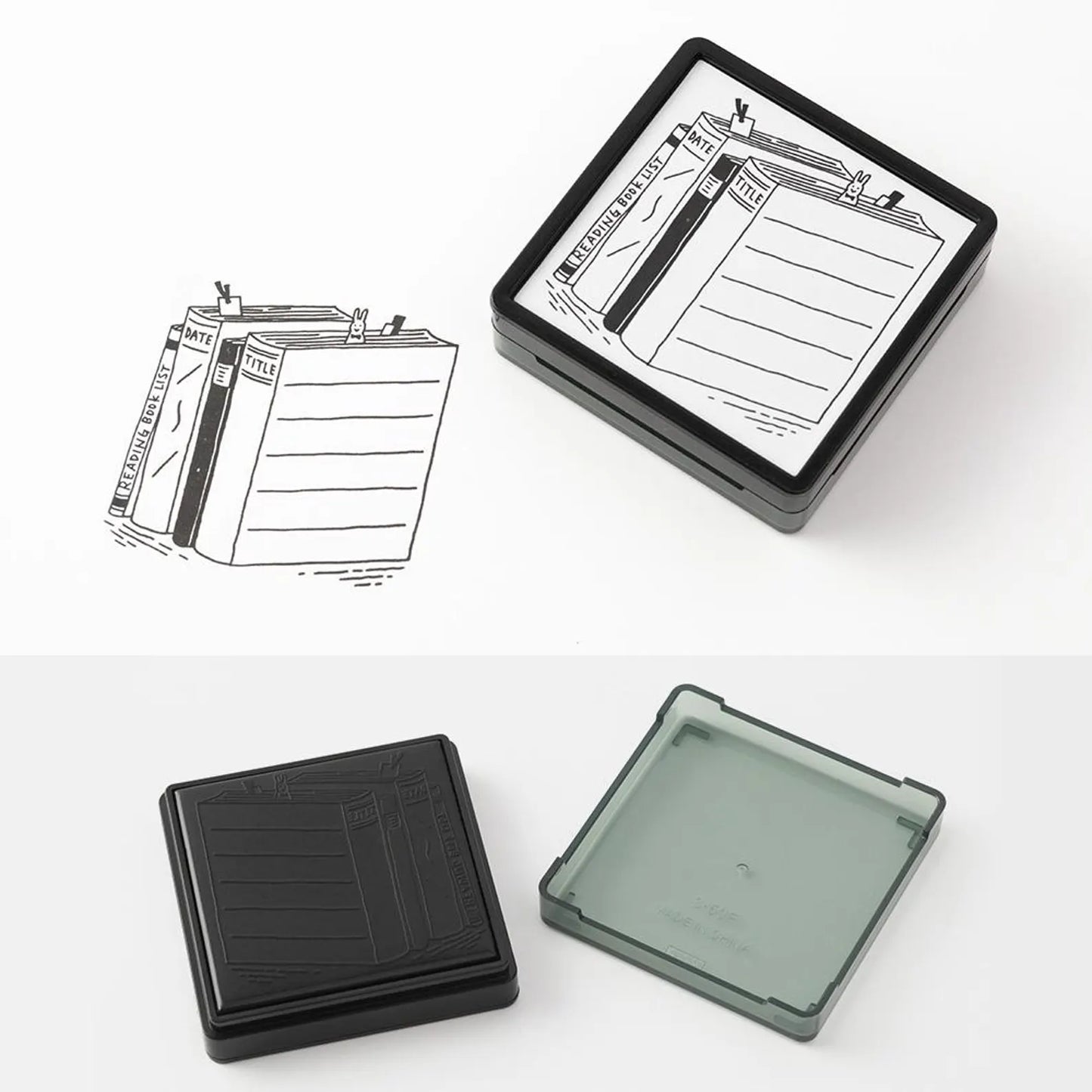 Midori Pre-Inked Paintable Stamp Pre-Inked – Book Design