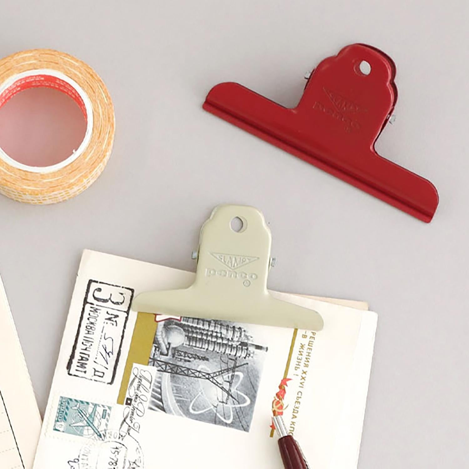 Penco red steel clip for papers and books