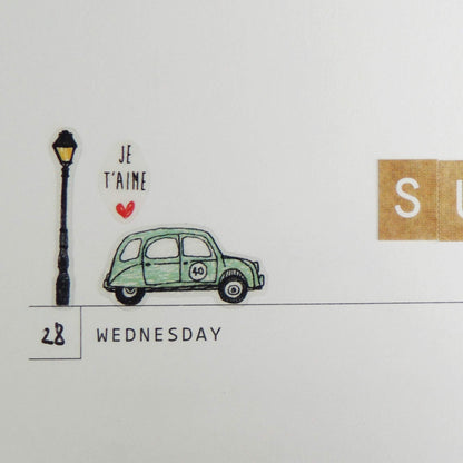 Suatelier Daily Deco Midnight Paris stickers with Eiffel Tower cafes pastries and Paris landmarks