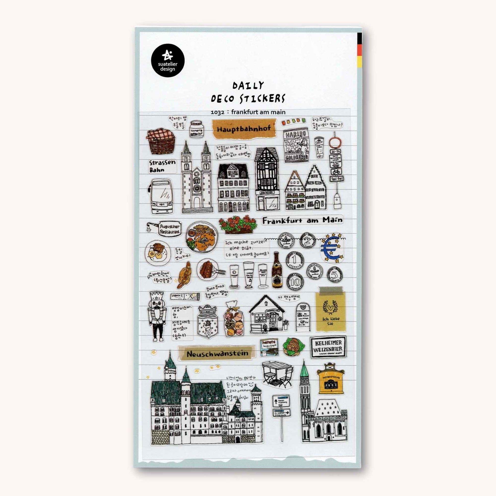 Suatelier Daily Deco Frankfurt am Main stickers with German landmarks food and city illustrations