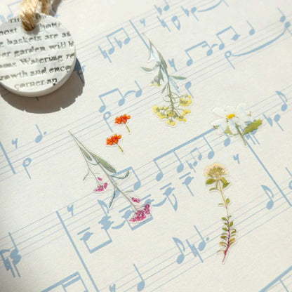 Suatelier Flower Letter daily deco sticker sheet with delicate florals 