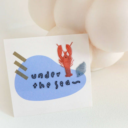 Suatelier Daily Deco Stickers Under the Sea with glossy epoxy fish, starfish, coral, seashells and ocean creatures.