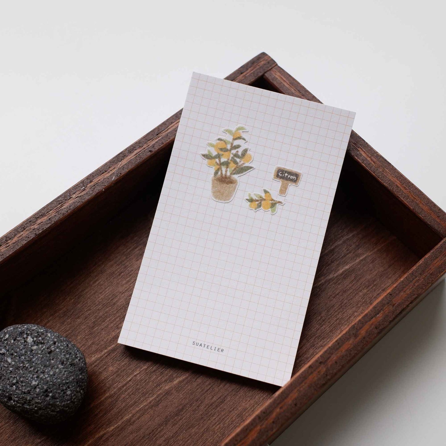 Suatelier Daily Deco 1142 Flower Café sticker sheet with potted plants, flowers, gardening tools, and café-themed illustrations