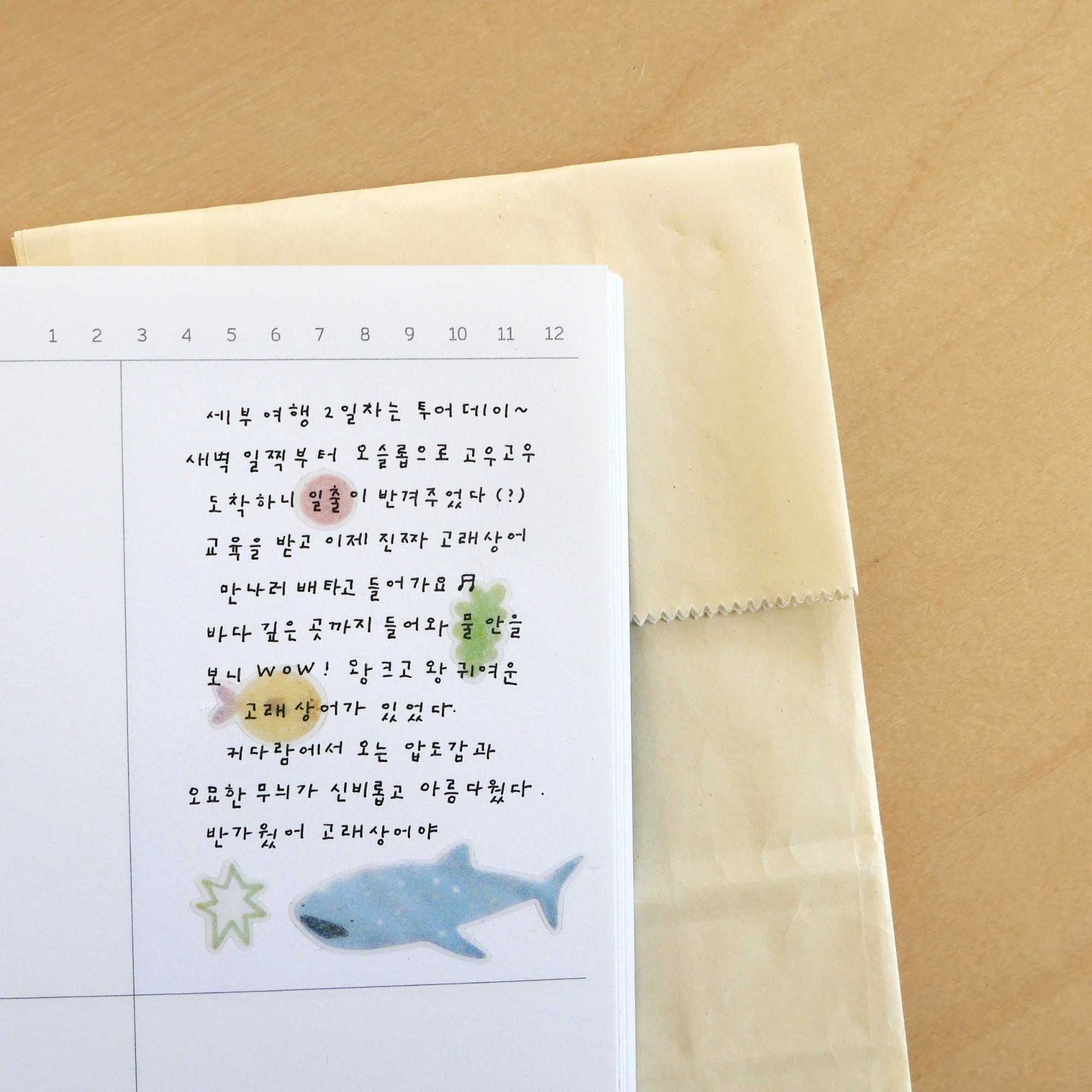 Suatelier Daily Deco Stickers Ocean Life with dolphins, sharks, tropical fish, jellyfish, coral and seashells.