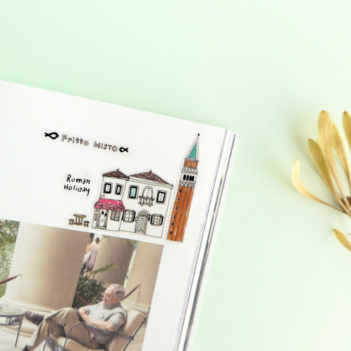 Suatelier Daily Deco Roman Holiday stickers with Colosseum pizza gelato and Italian landmarks